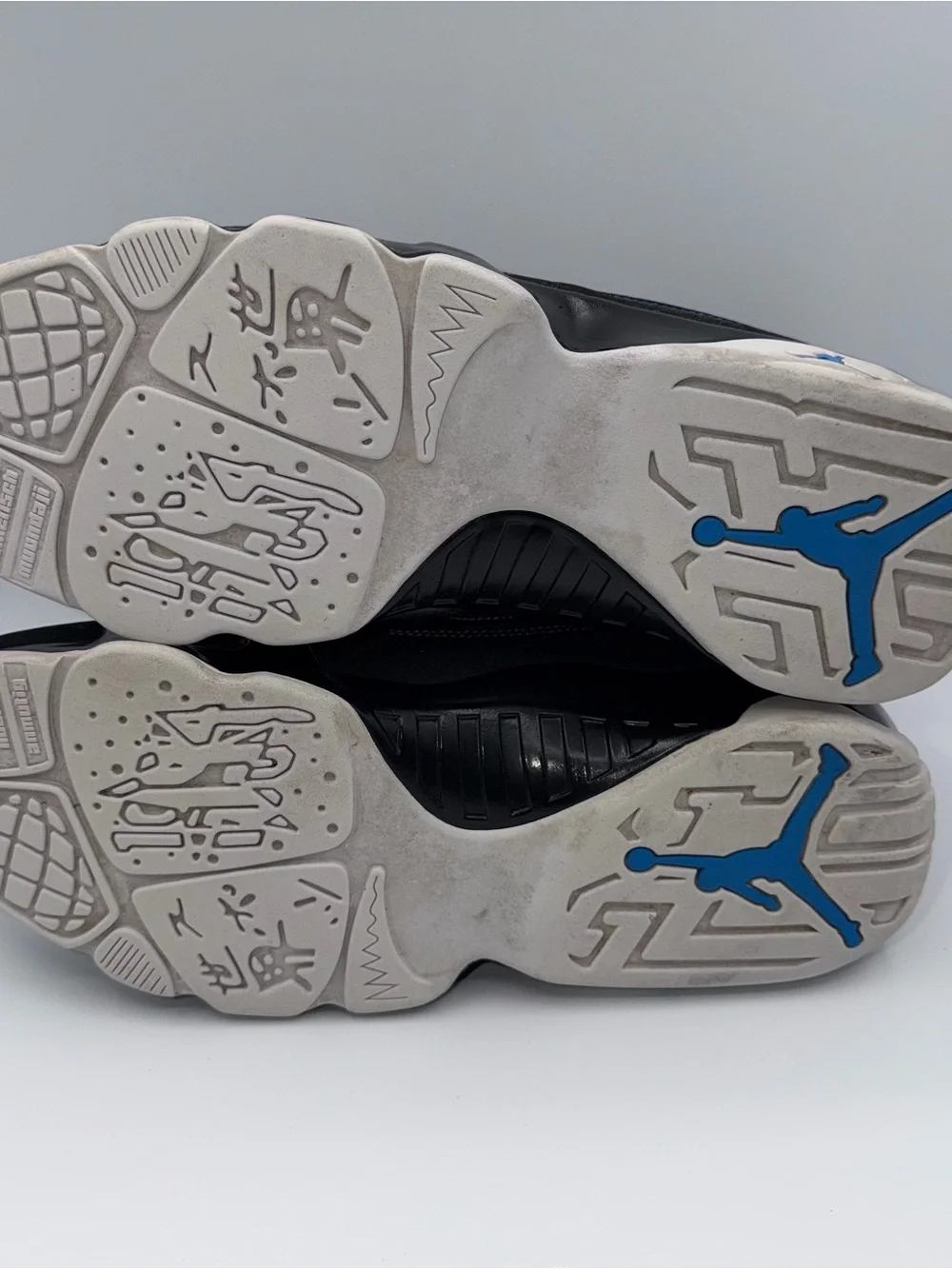 Air Jordan 9 Retro Size 12 Black-White-Photo Blue Used 302370-007